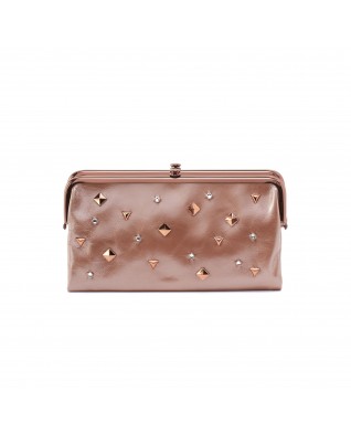 Women's Leather Frosted Rose Clutch