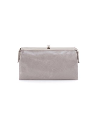 Women's Leather Light Grey Clutch