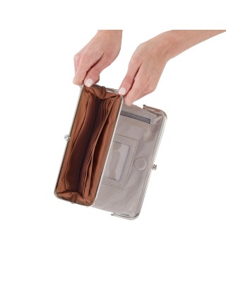 Women's Leather Light Grey Clutch