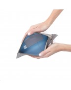 Women's Leather Morning Dove Grey Wristlet Bag