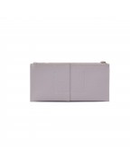 Women's Leather Morning Dove Grey Wristlet Bag