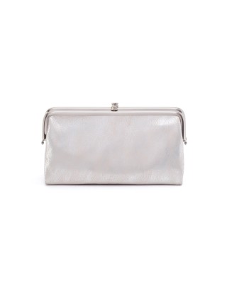 Women's Leather Silver Clutch