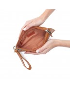 Women's Leather Wristlet Clutch