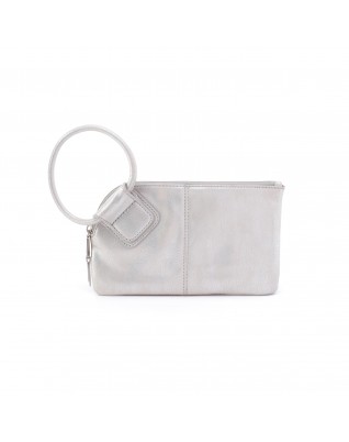Women's Sable Light Grey Leather Wristlet