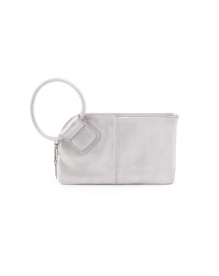 Women's Sable Light Grey Leather Wristlet