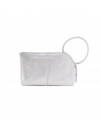 Women's Sable Light Grey Leather Wristlet