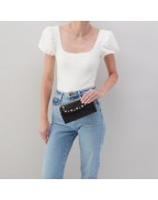 Women's black and gold crossbody bag